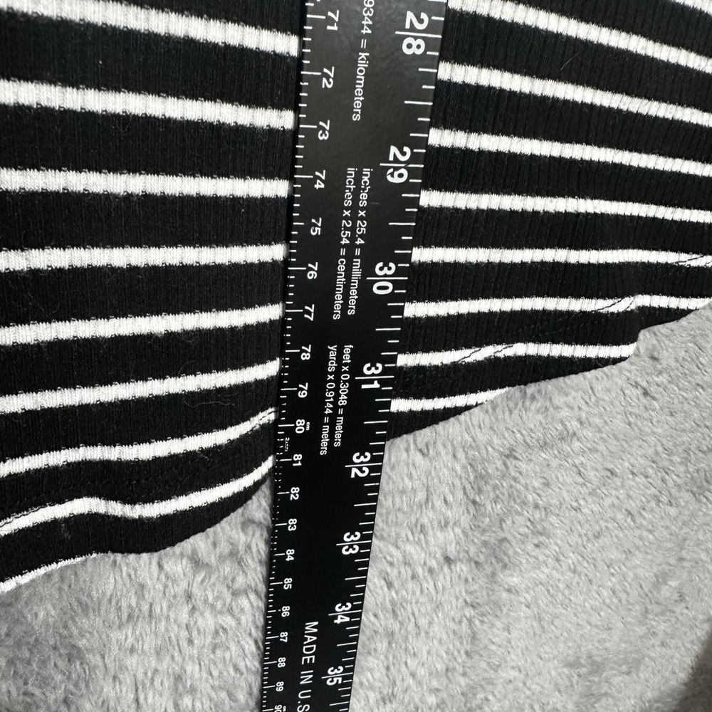 Derek Heart T-Shirt Dress Womens Small Black White Striped Cold Shoulder V-Neck - Picture 4 of 6